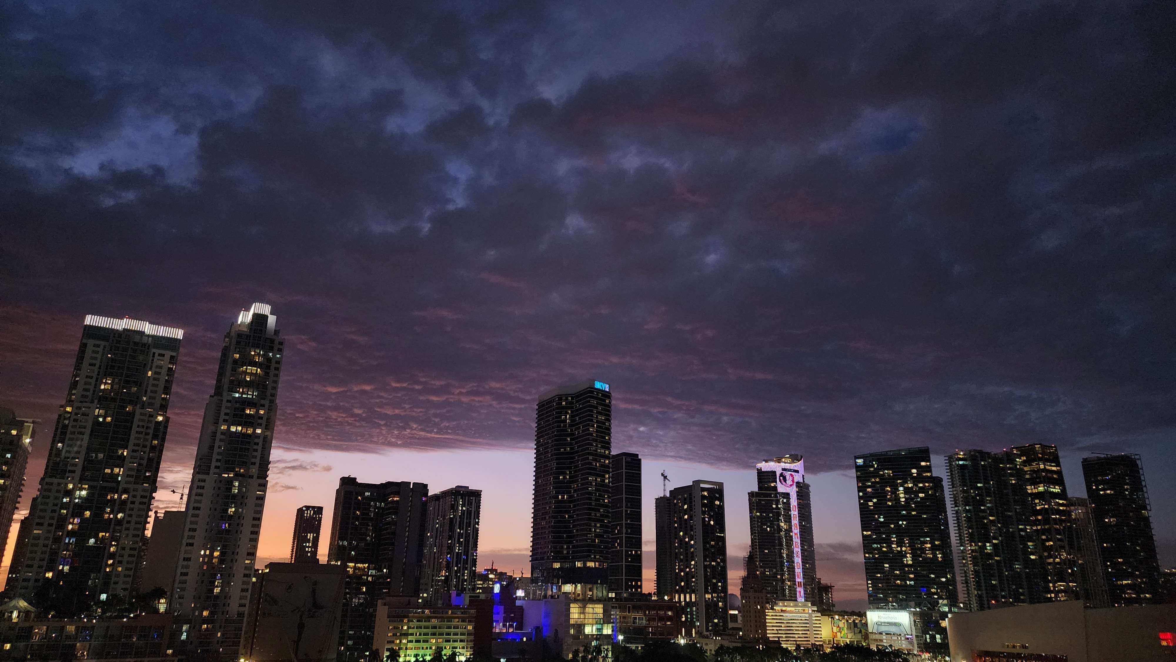 A picture of some skyscrapers in Miami Florida.